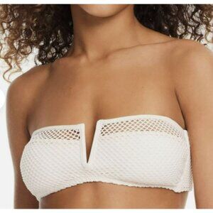 Sanctuary $65 Sand Mesh Bandeau Bikini Top Small NWT